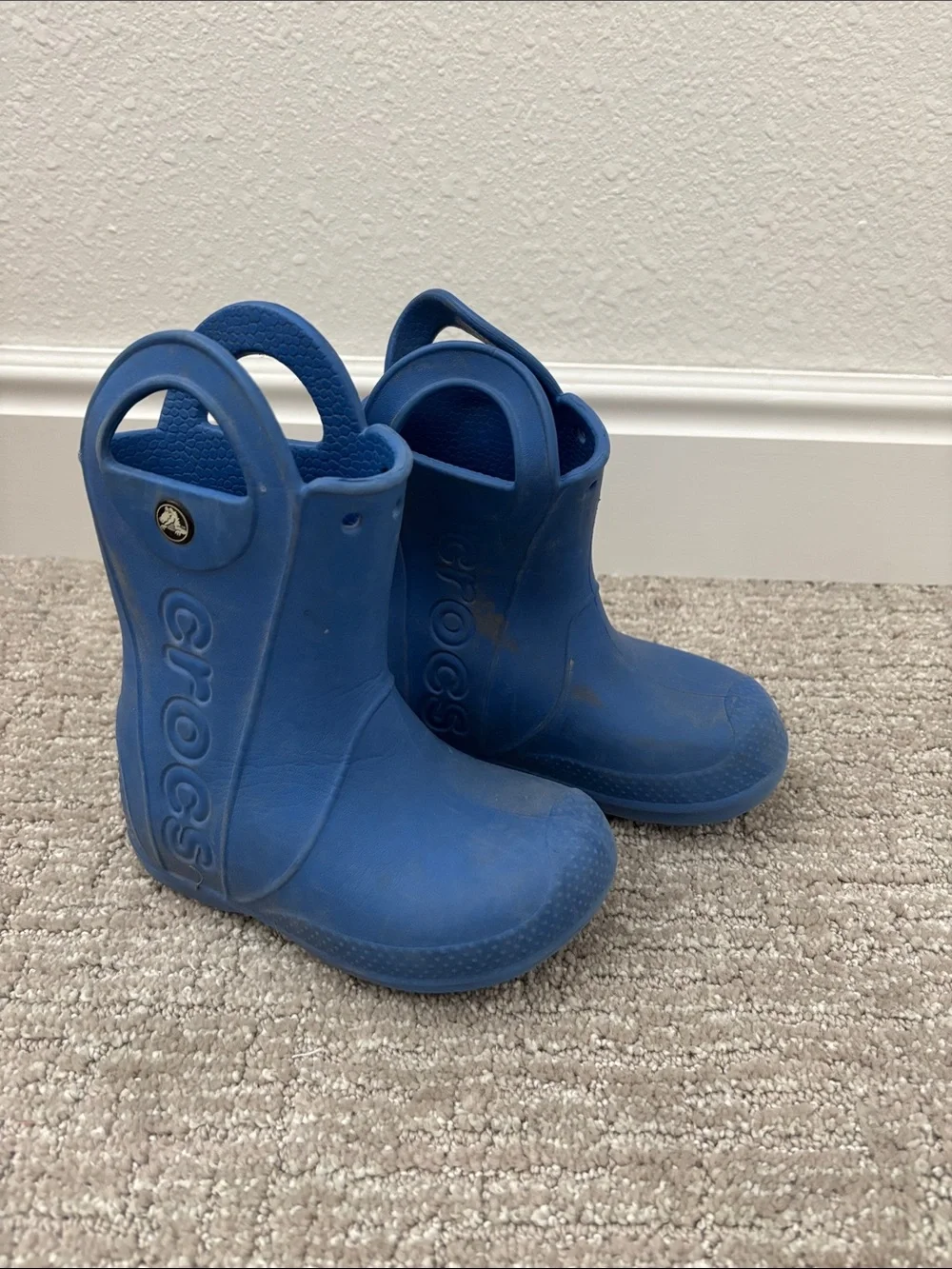CROCS Kids Blue Handle Rain Boots